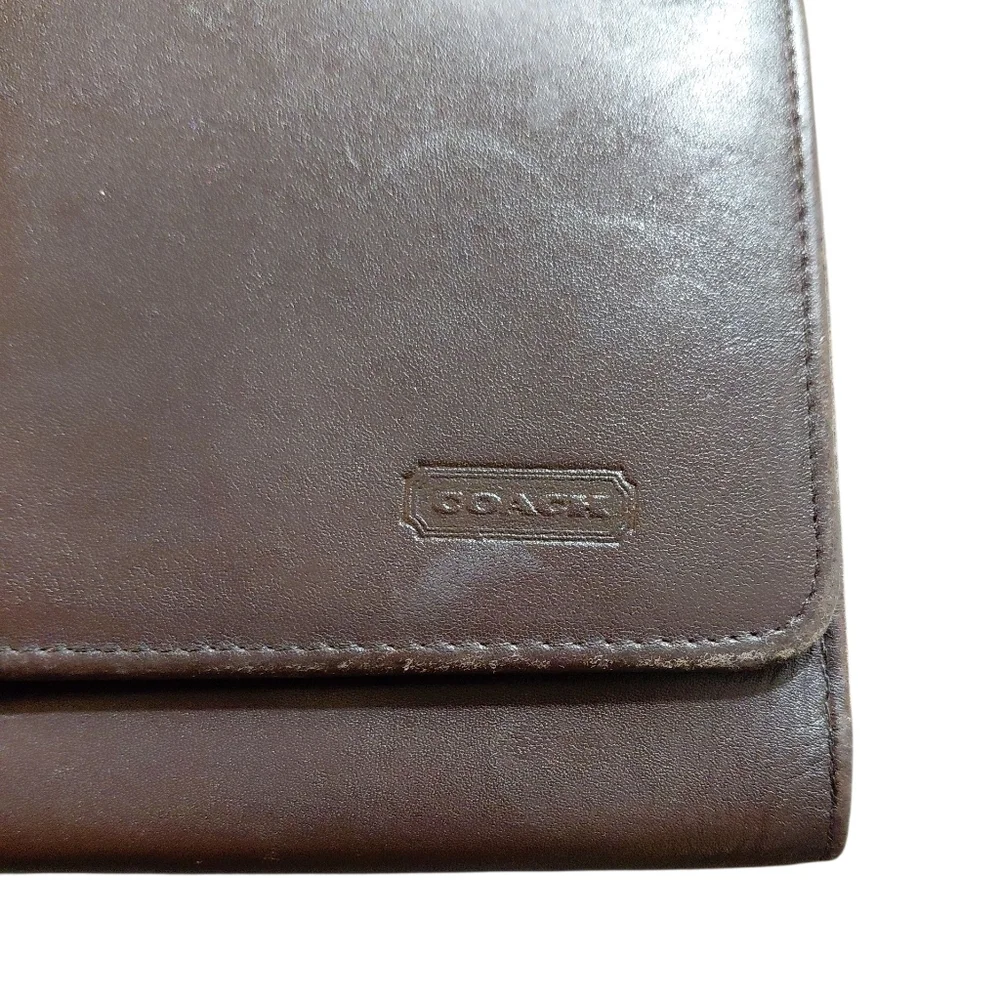 Coach Dark Brown Wallet Soft Leather Tri-fold Wallet - Picture 2 of 13